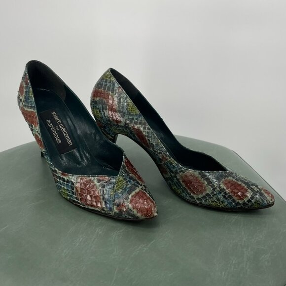 Stuart Weitzman Pumps Alligator Print Vintage Size 6 - Picture 2 of 6